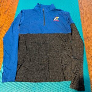 Colosseum Blue and Grey Quarter Zip University of Kansas Top Medium